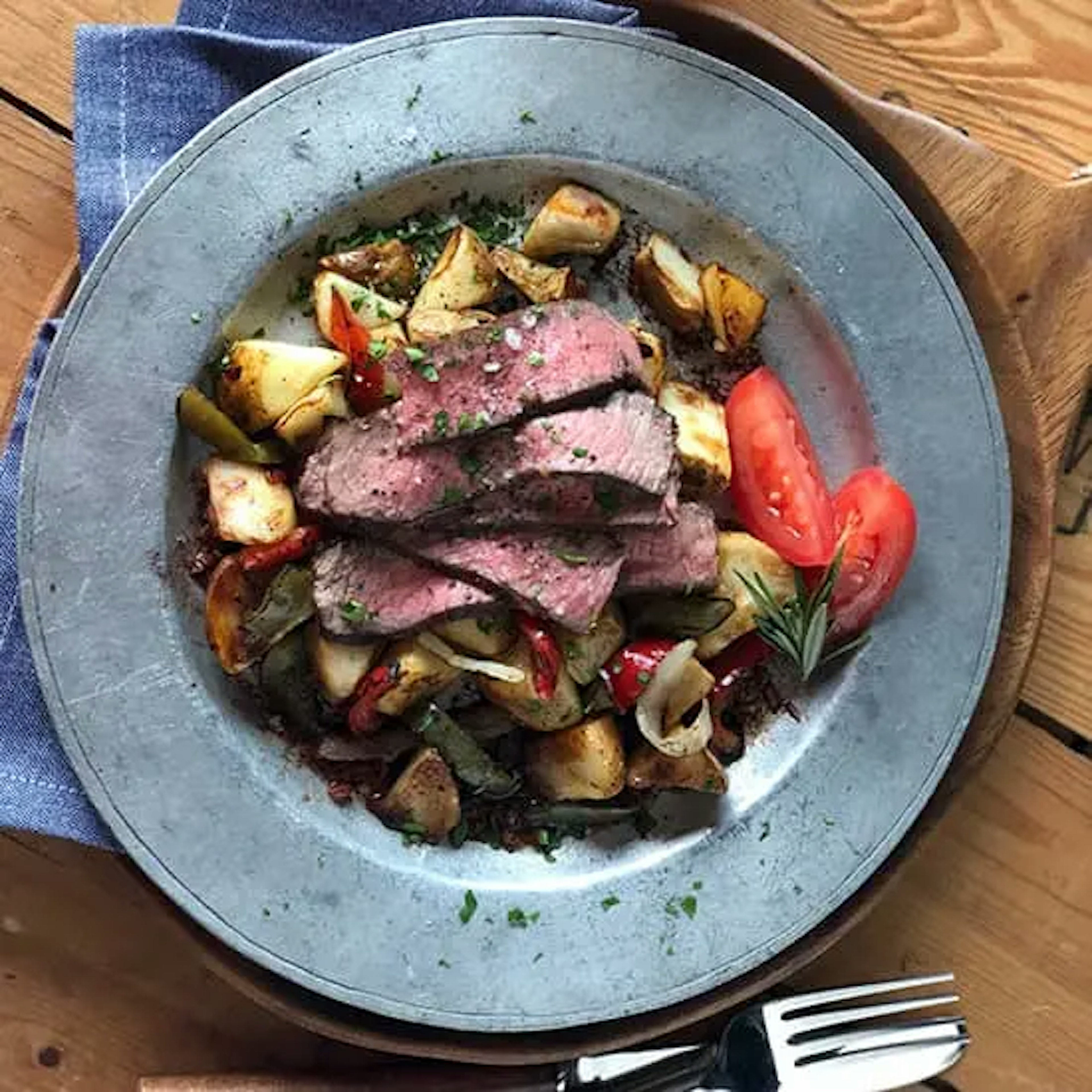 Stacked Steak and Potatoes