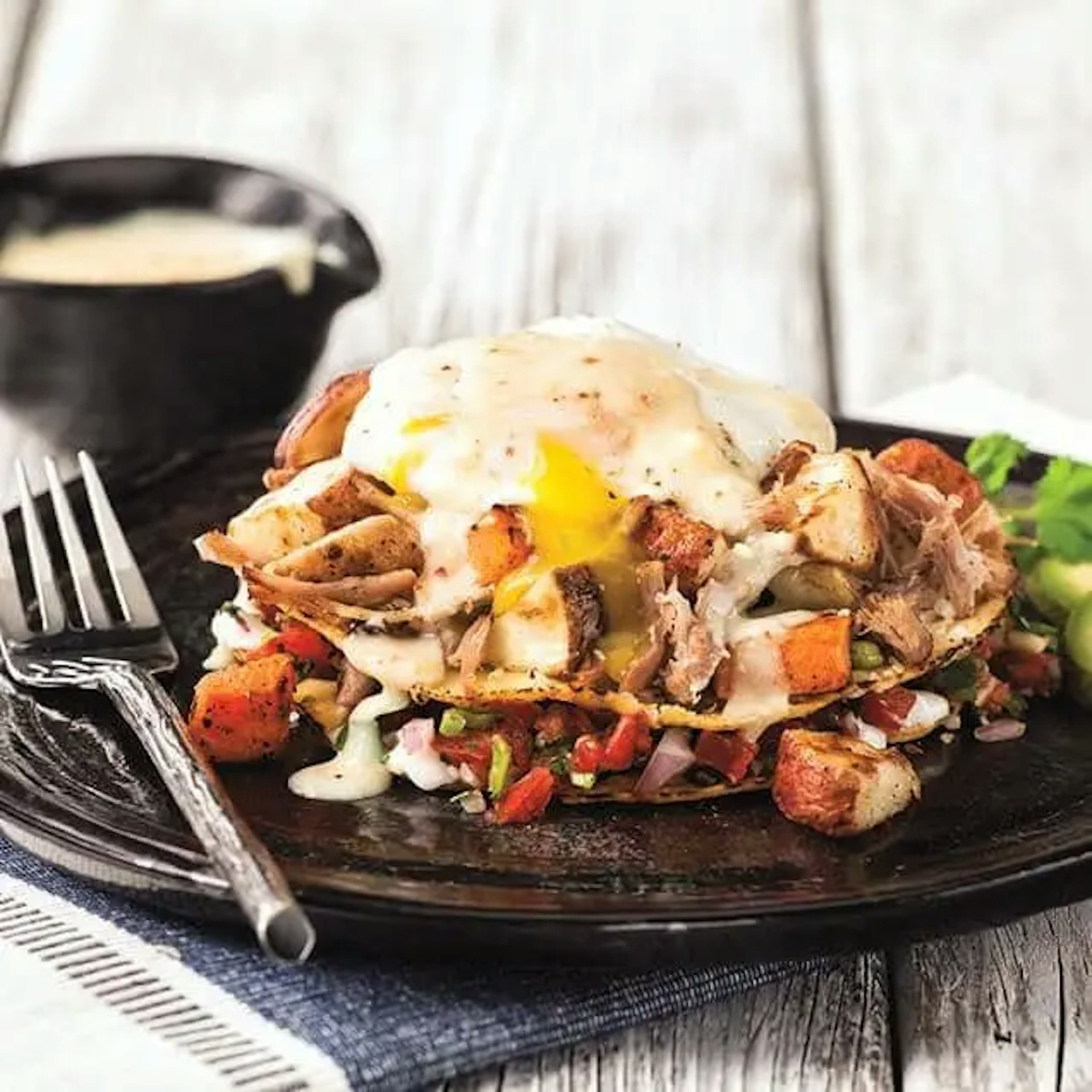 Breakfast Tostada Recipe Card