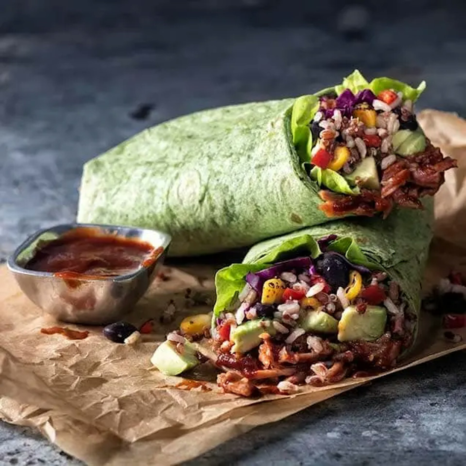 BBQ Pork and Exotic Grain Wrap Recipe Card