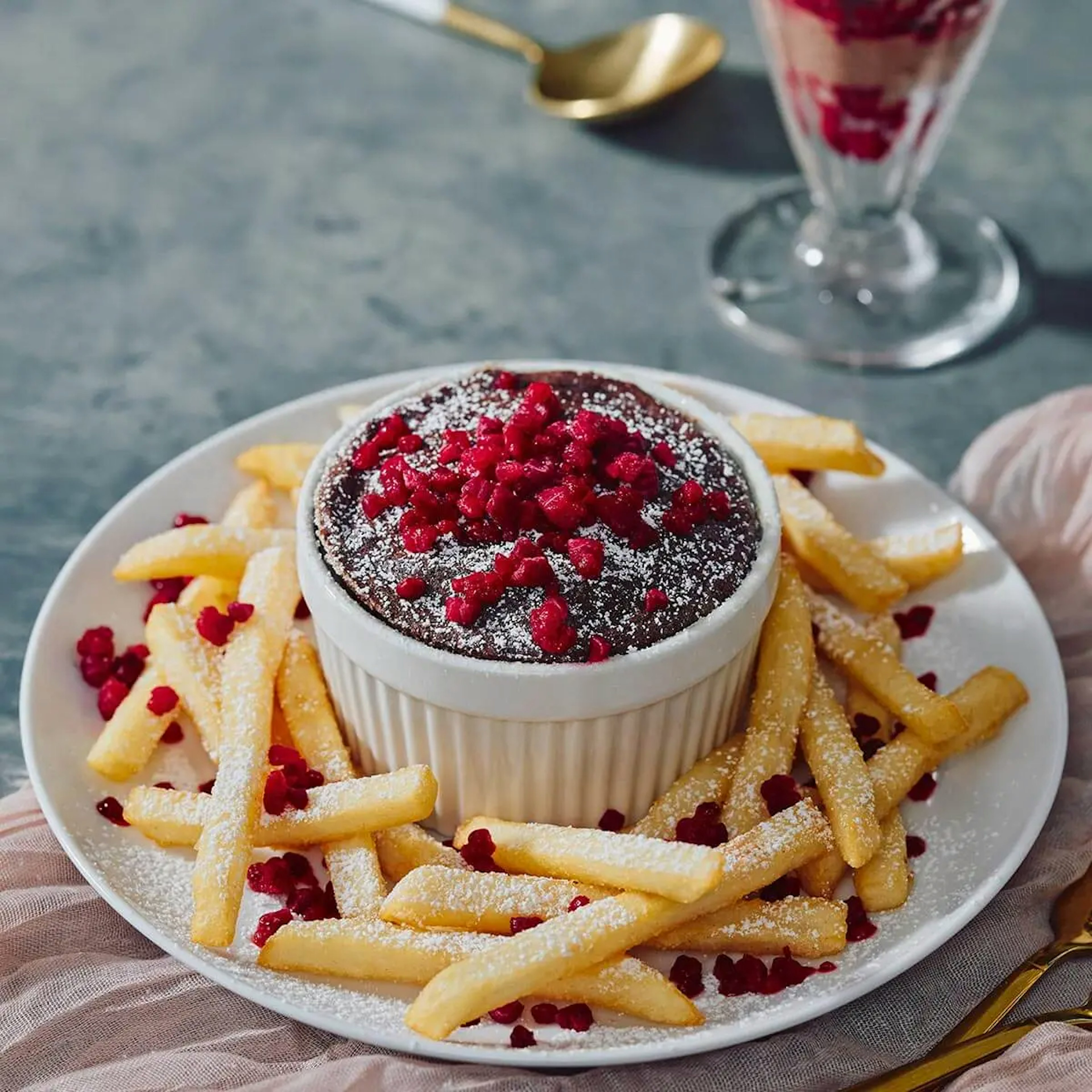 Chocolate Soufflé Fries and Shake