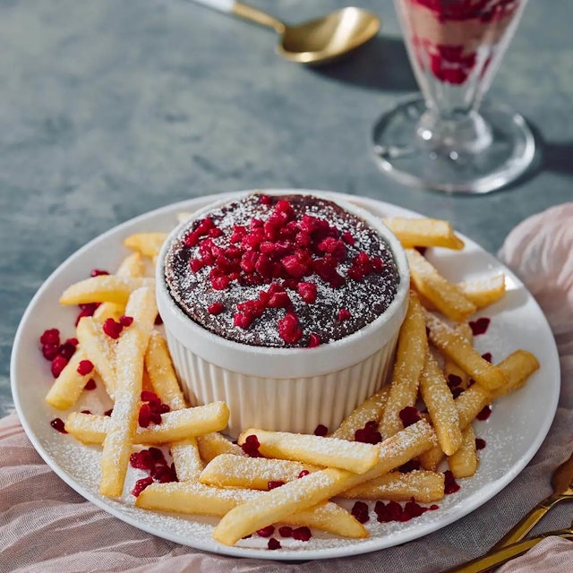 Chocolate Souffle Fries and Shake