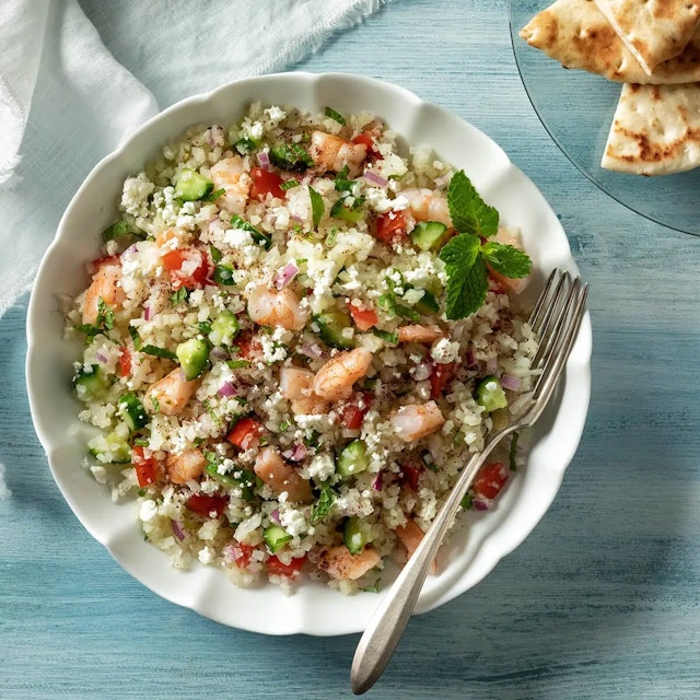 Mediterranean Shrimp, Riced Cauliflower and Vegetable Salad.jpg