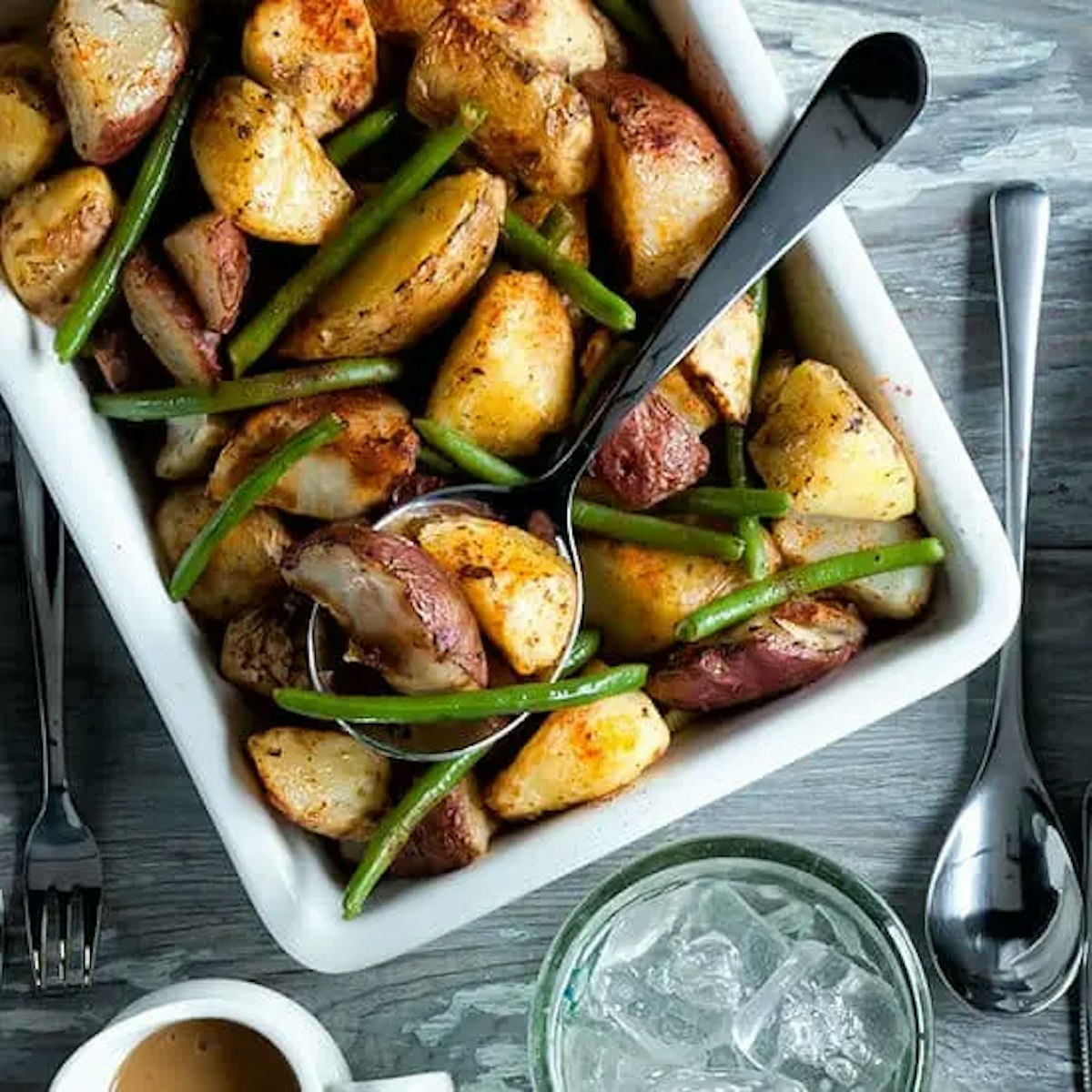 Roasted Yukon Gold Reds and Haricot Vert with Ancho Dust Recipe Card