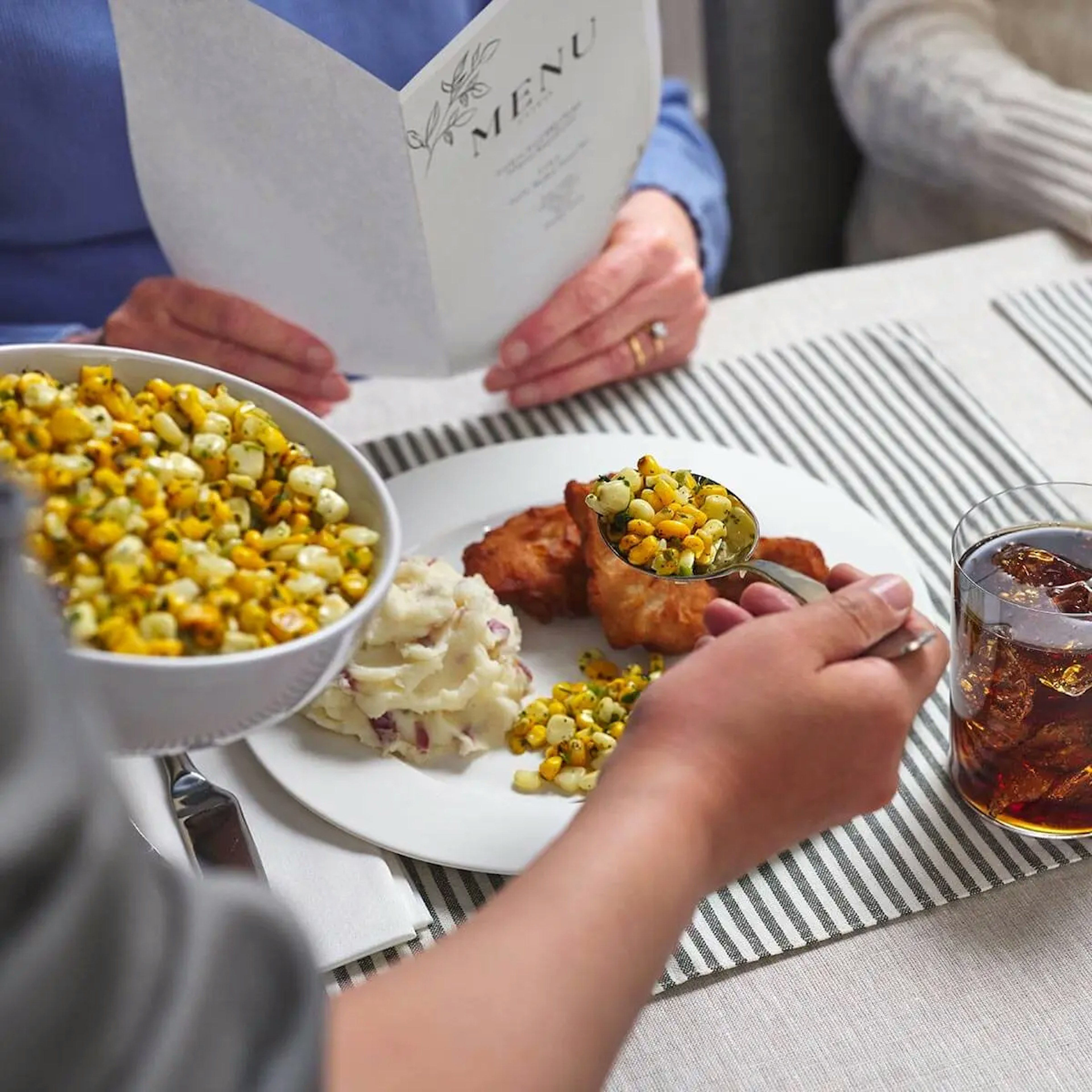 Food Station: Fried Chicken Dinner for Senior Living Recipe Card